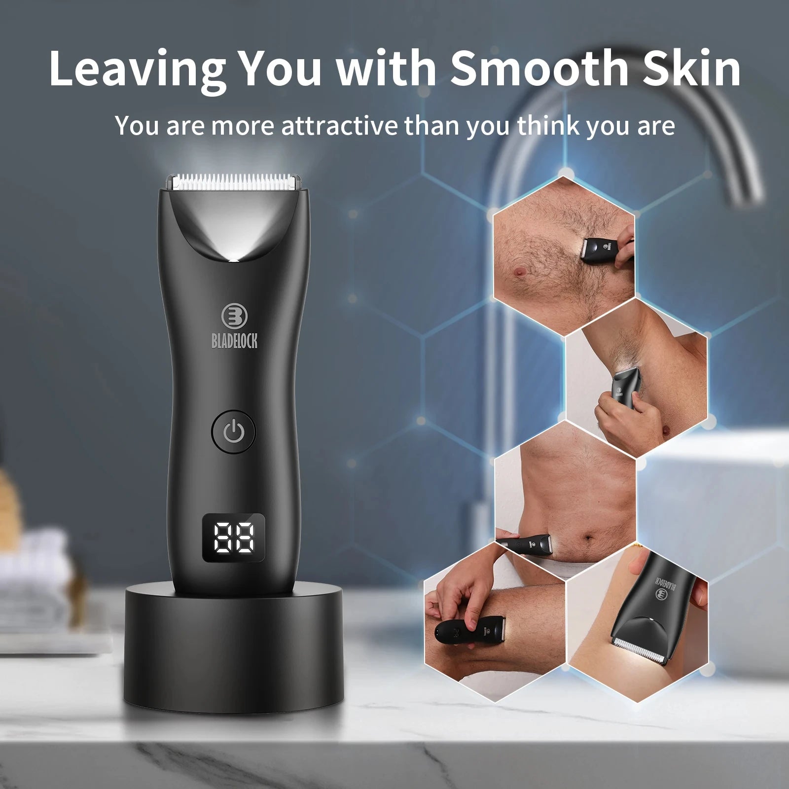 Men’s Body Grooming Trimmer – Rechargeable Clippere Ceramic Trimmer Bikini Epilator