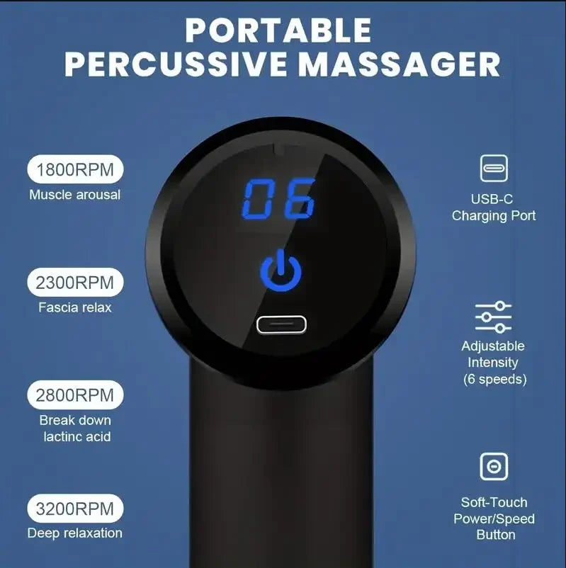 Portable Deep Tissue Massager – Mini Handheld Gun